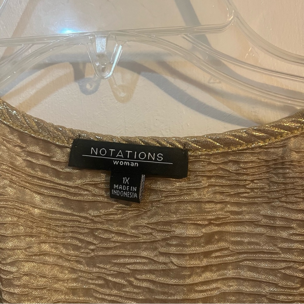 Notations Metallic Gold Drape Tank Top - Picture 3 of 4